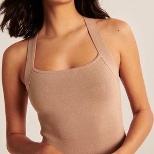 Abercrombie cross back sweater knit bodysuit tank